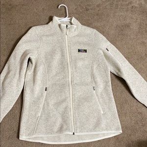 LLbean fleece oatmeal zip up